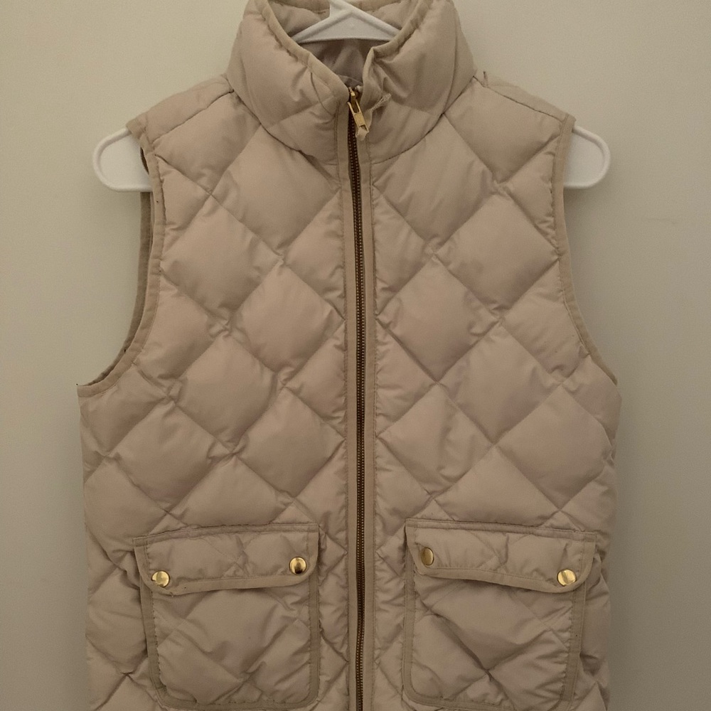 J. Crew Ivory Quilted Vest